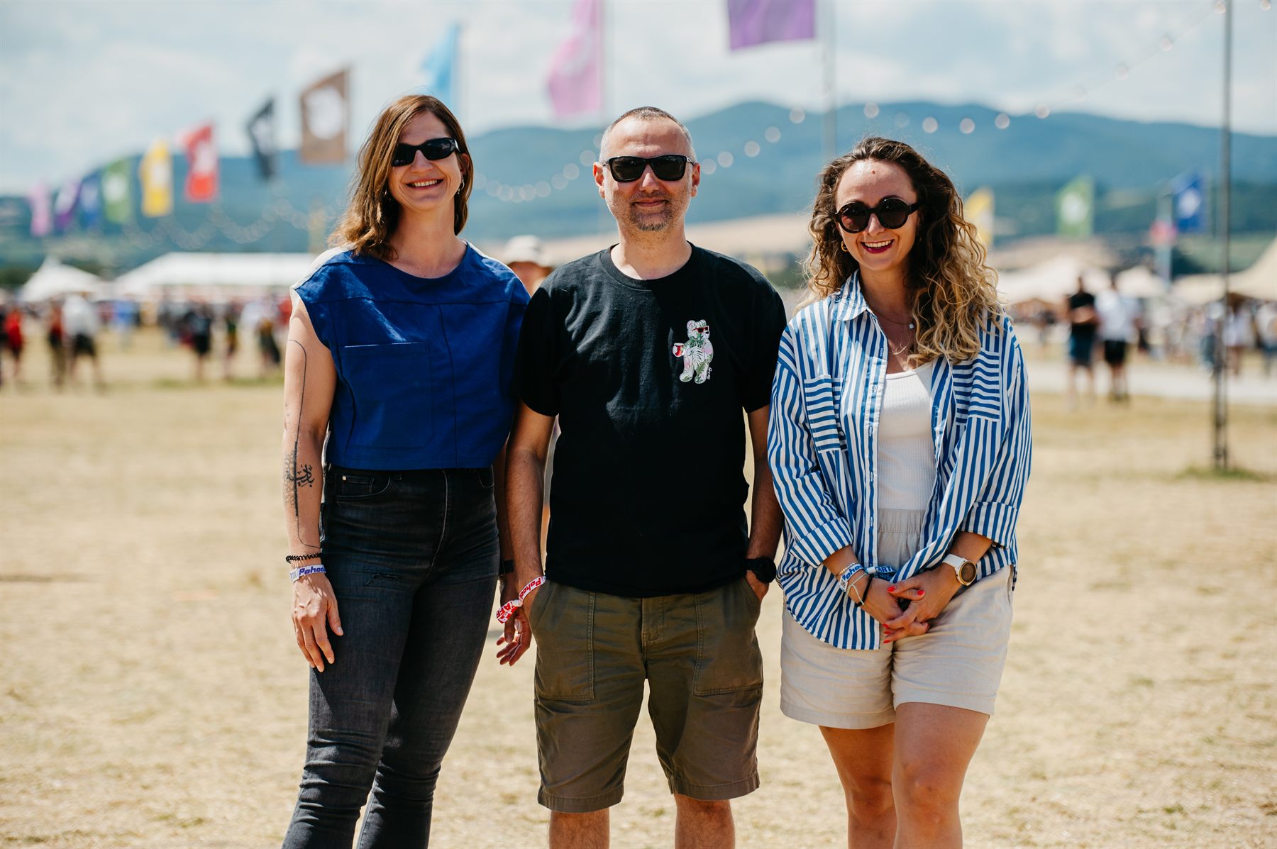 Zľava Kristína, Juraj a Dominika na festivale Pohoda 2026.